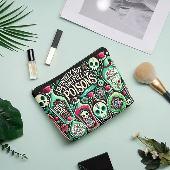 Definitely Not A Bag Full of Poisons Makeup Bag, Witchy Gifts for Women NEW - Picture 1 of 6